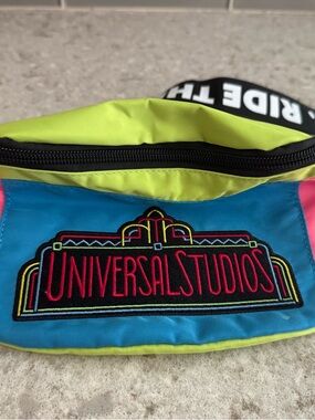 Universal Studios Neon Logo Fanny Pack - Blue & Neon
